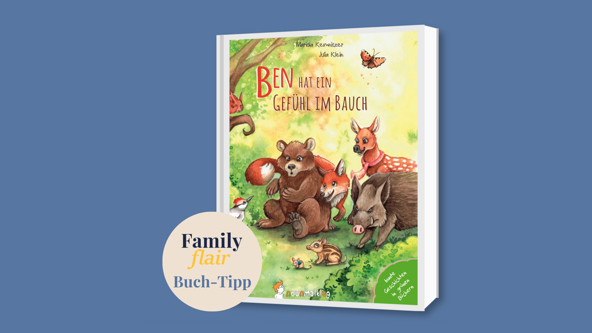 Familyflair Buch-Tipp mit Bild vom Cover des Buches Ben hat ein Gefühl im Bauch
