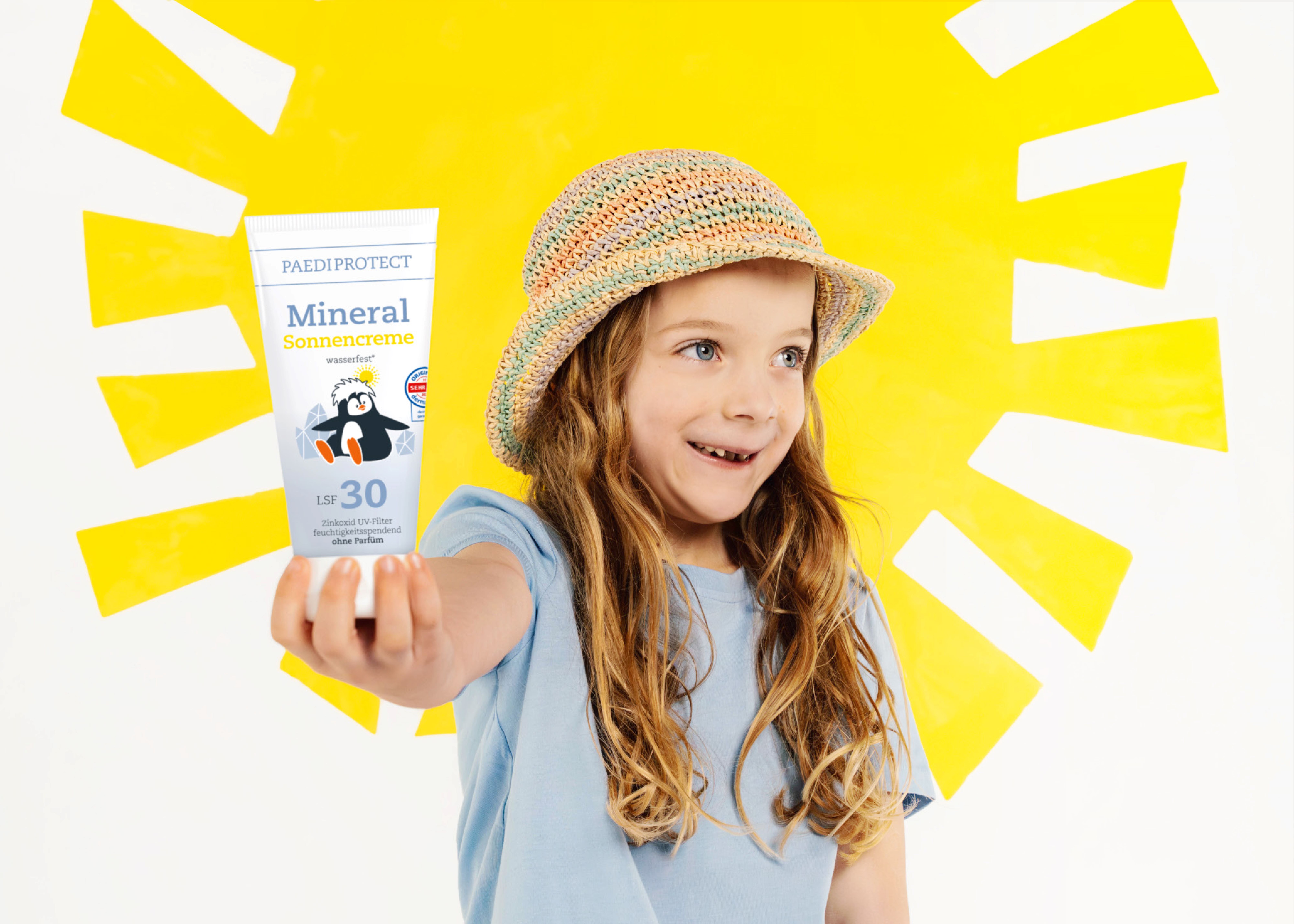 Speziell für sensible Kinderhaut: Sonnencreme ohne Weißeln