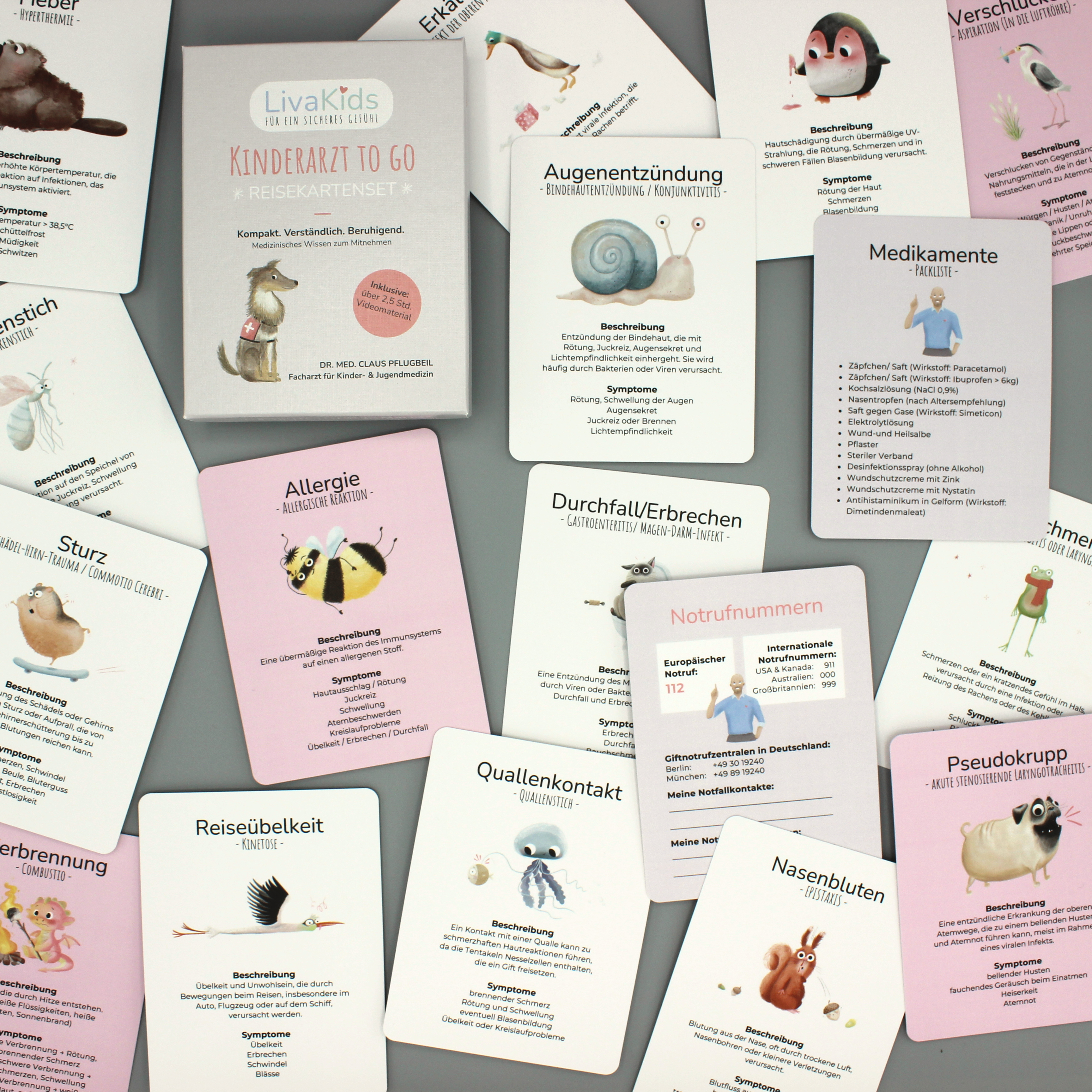 Karten aus dem Kartenspiel Kinderarzt To Go von LivaKids