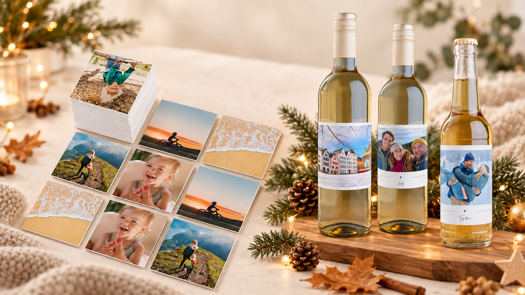Persönliche Flaschengeschenke mit Pixum Foto-Etiketten